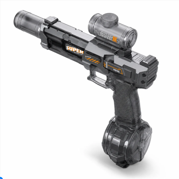 MégaSplash — Pistolet à Eau Électrique noir avec Viseur Tactique
